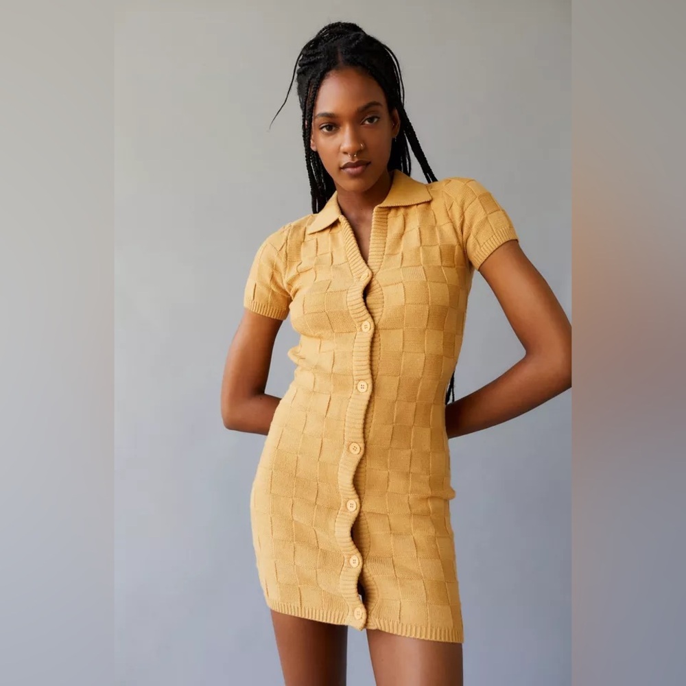 EMORY PARK Knit Button-Up Dress